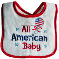 OEM Produce Customized Logo Cartoon Embroidered Cotton Terry Boy′s Drooler Baby Bibs